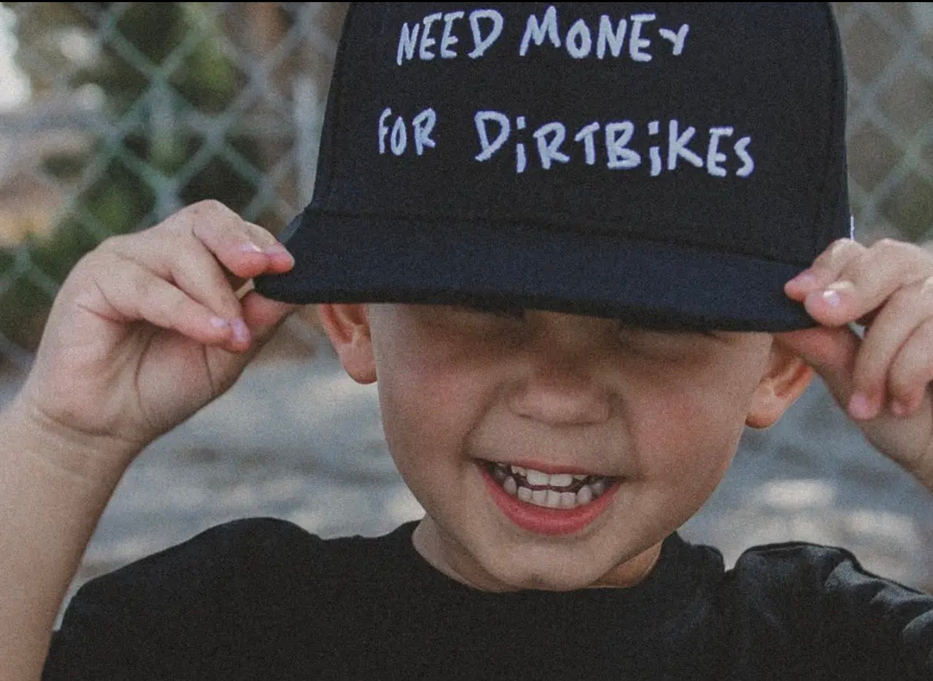 Little Trouble Need $ for Dirtbikes SnapBack Toddler Hat - Black